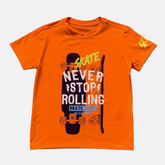 Camiseta Naranja Never Stop Rolling